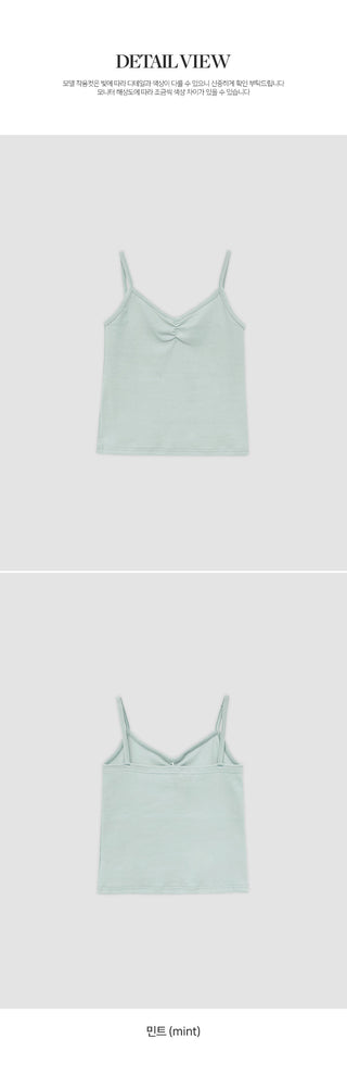 Litobin Shirred V neck Sleeveless Top
