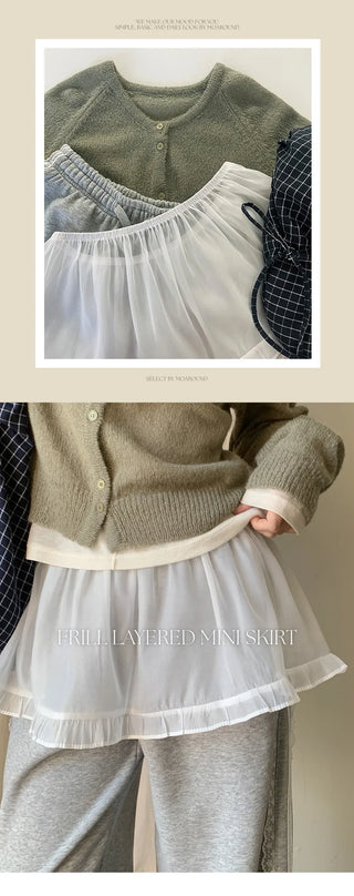 Roseanne Banded Frill Layered Mini Skirt