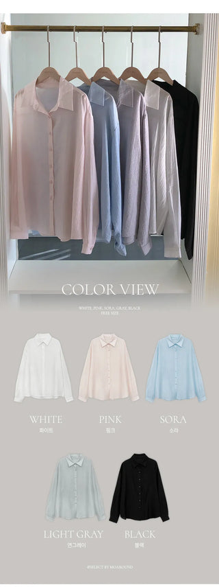 Cheki Tencel Wrinkle Loose Fit Long Sleeve Shirt