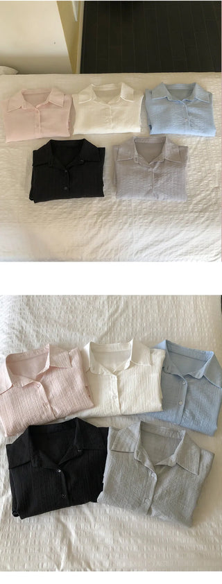 Cheki Tencel Wrinkle Loose Fit Long Sleeve Shirt
