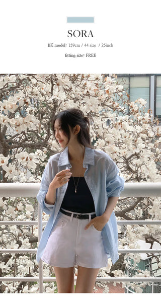 Cheki Tencel Wrinkle Loose Fit Long Sleeve Shirt
