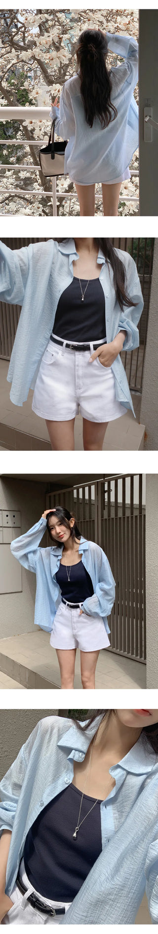 Cheki Tencel Wrinkle Loose Fit Long Sleeve Shirt