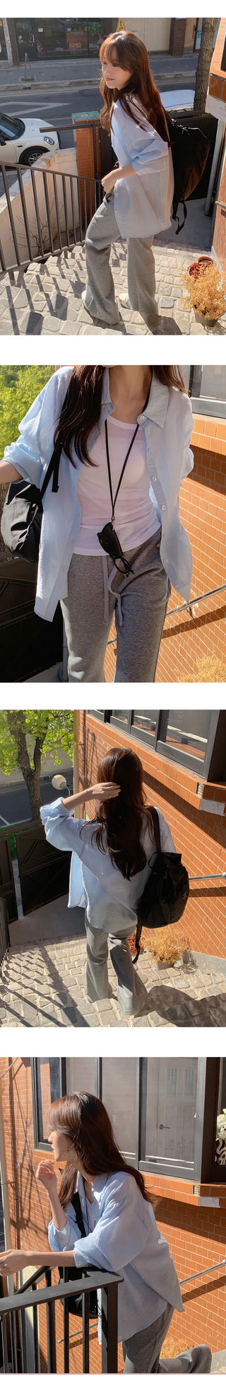 Cheki Tencel Wrinkle Loose Fit Long Sleeve Shirt