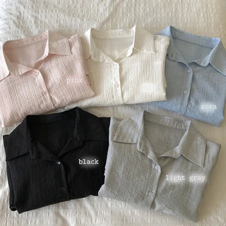Cheki Tencel Wrinkle Loose Fit Long Sleeve Shirt