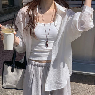 Cheki Tencel Wrinkle Loose Fit Long Sleeve Shirt