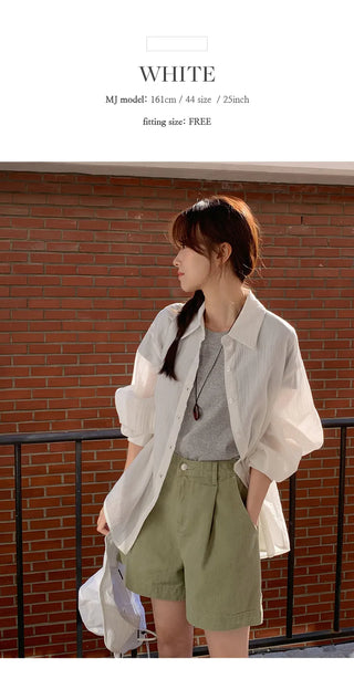 Cheki Tencel Wrinkle Loose Fit Long Sleeve Shirt