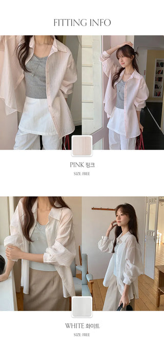 Cheki Tencel Wrinkle Loose Fit Long Sleeve Shirt