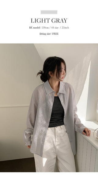 Cheki Tencel Wrinkle Loose Fit Long Sleeve Shirt