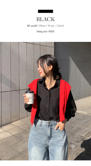 Cheki Tencel Wrinkle Loose Fit Long Sleeve Shirt