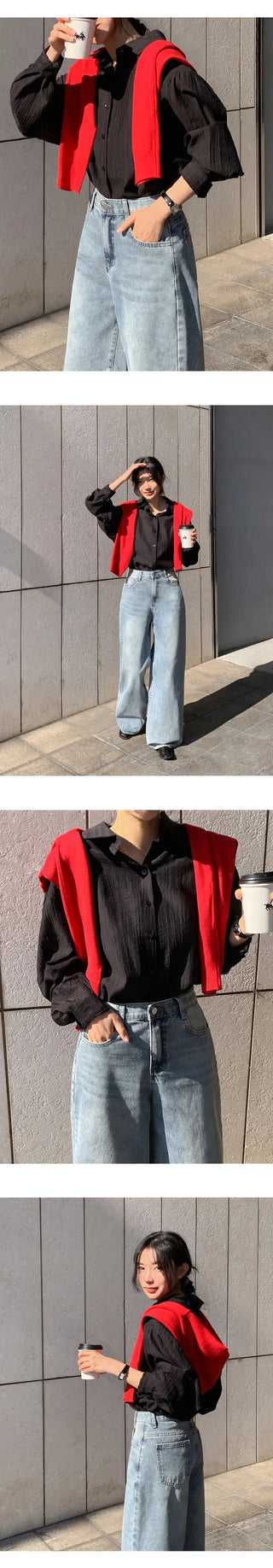 Cheki Tencel Wrinkle Loose Fit Long Sleeve Shirt