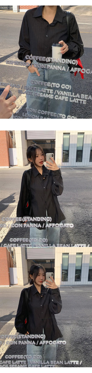 Cheki Tencel Wrinkle Loose Fit Long Sleeve Shirt