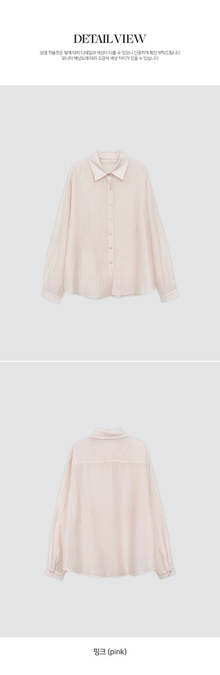 Cheki Tencel Wrinkle Loose Fit Long Sleeve Shirt