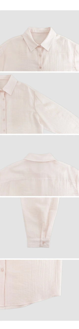Cheki Tencel Wrinkle Loose Fit Long Sleeve Shirt