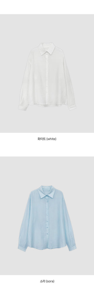 Cheki Tencel Wrinkle Loose Fit Long Sleeve Shirt