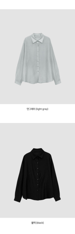 Cheki Tencel Wrinkle Loose Fit Long Sleeve Shirt