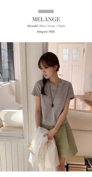 Lovet Round Crop Short Sleeve T shirt