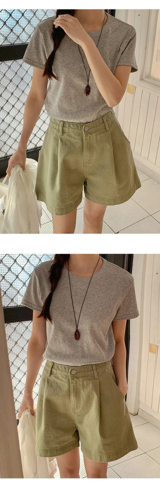 Lovet Round Crop Short Sleeve T shirt