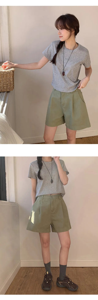 Lovet Round Crop Short Sleeve T shirt