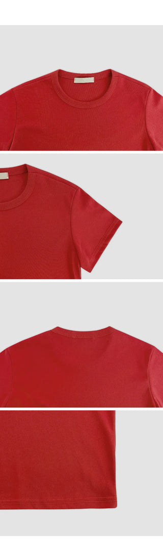Lovet Round Crop Short Sleeve T shirt