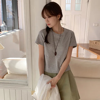 Lovet Round Crop Short Sleeve T shirt