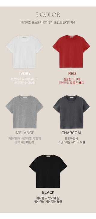 Lovet Round Crop Short Sleeve T shirt