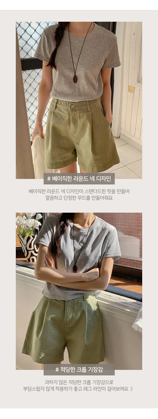 Lovet Round Crop Short Sleeve T shirt