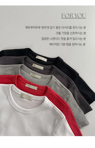 Lovet Round Crop Short Sleeve T shirt