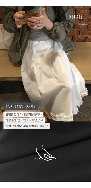 Keropin Frill Elastic Long Skirt