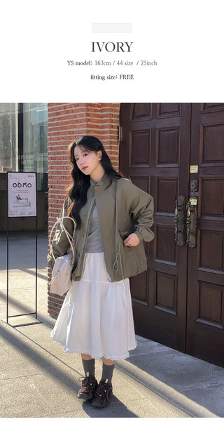 Keropin Frill Elastic Long Skirt