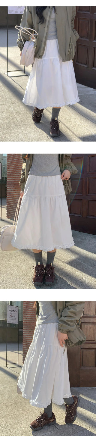Keropin Frill Elastic Long Skirt