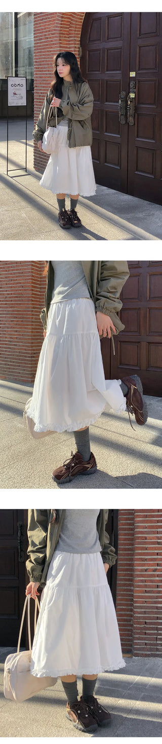 Keropin Frill Elastic Long Skirt