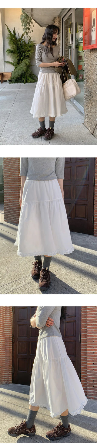 Keropin Frill Elastic Long Skirt