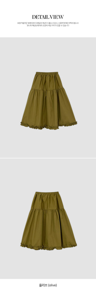 Keropin Frill Elastic Long Skirt