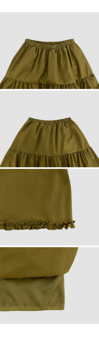 Keropin Frill Elastic Long Skirt
