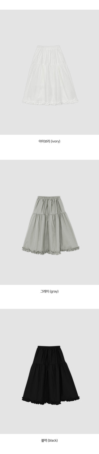 Keropin Frill Elastic Long Skirt