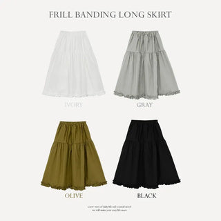 Keropin Frill Elastic Long Skirt