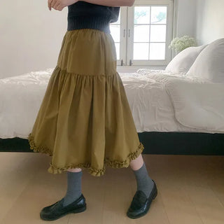 Keropin Frill Elastic Long Skirt
