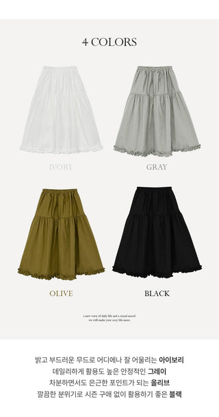 Keropin Frill Elastic Long Skirt