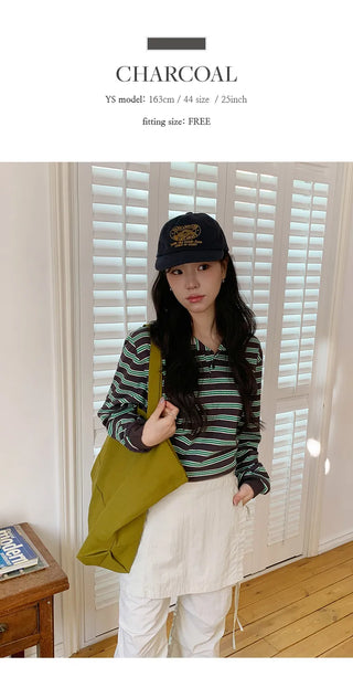 Preo Loose Fit Striped Pique T shirt