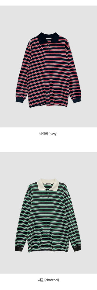 Preo Loose Fit Striped Pique T shirt