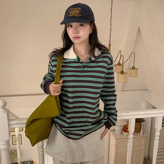 Preo Loose Fit Striped Pique T shirt