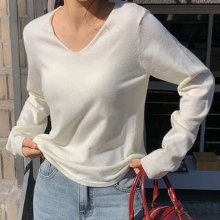 O'Hand V neck Long Sleeve Knit