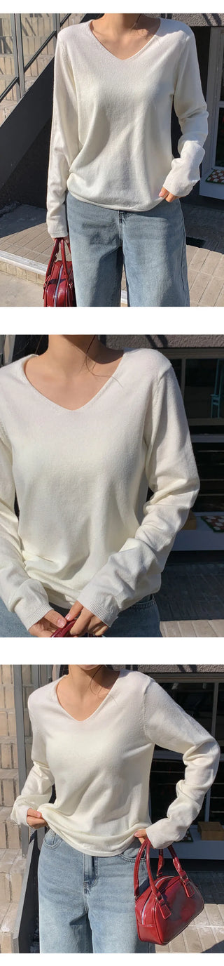 O'Hand V neck Long Sleeve Knit