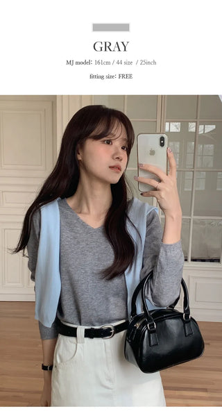 O'Hand V neck Long Sleeve Knit