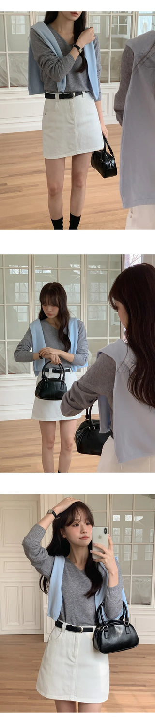 O'Hand V neck Long Sleeve Knit