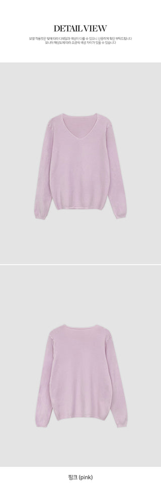 O'Hand V neck Long Sleeve Knit