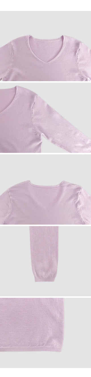 O'Hand V neck Long Sleeve Knit