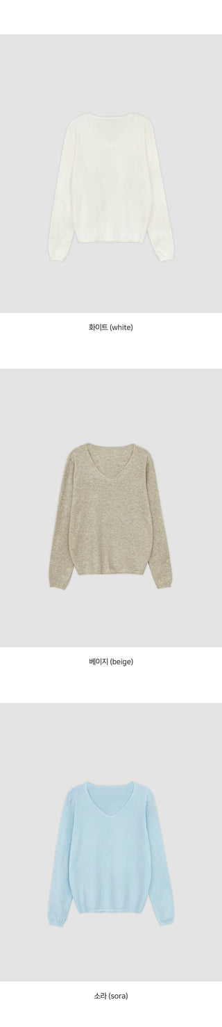 O'Hand V neck Long Sleeve Knit