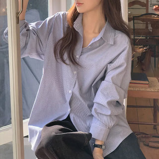 Leua Loose Fit Striped Long Sleeve Shirt