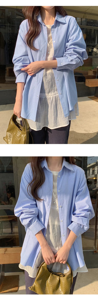 Leua Loose Fit Striped Long Sleeve Shirt